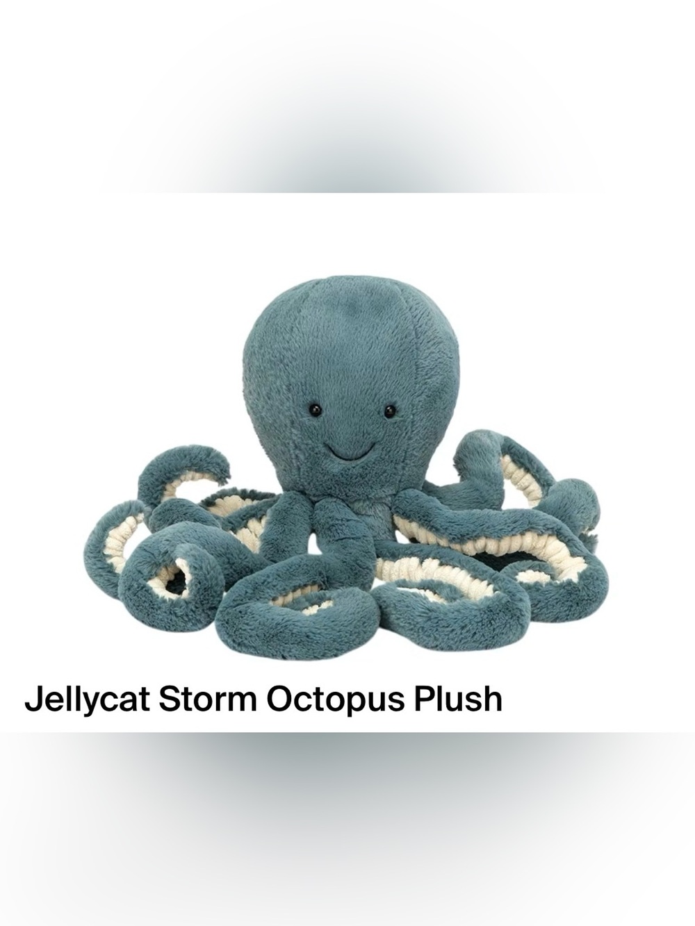 Jellycat Storm Octopus Plush - Teal and Cream Soft Toy